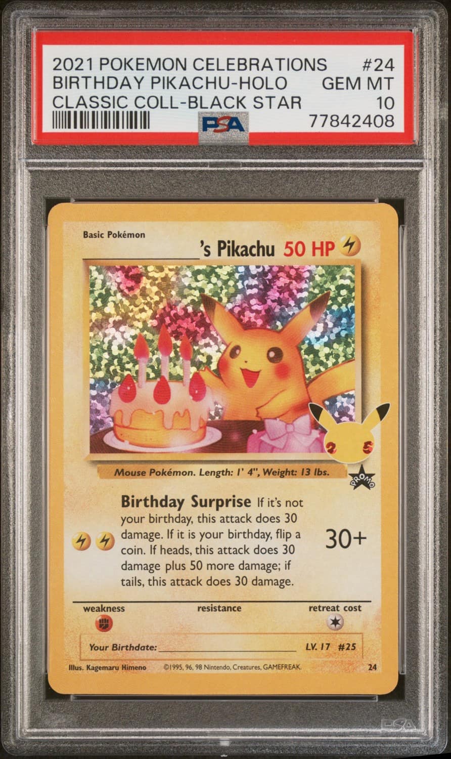 _____'S Pikachu Stamp [25th Anniversary] Textured Confetti Holo