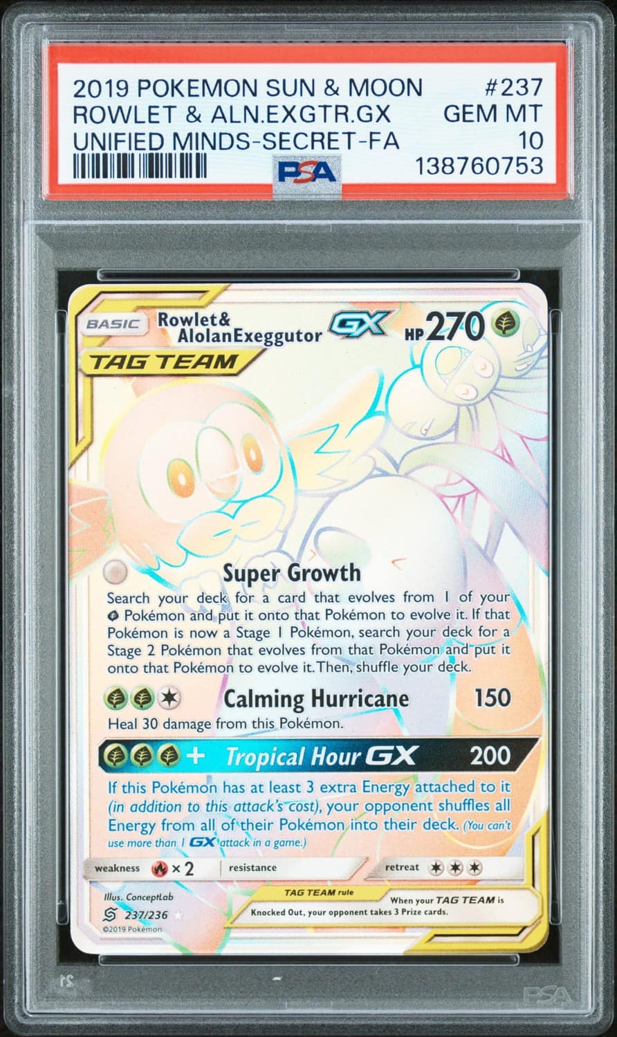 Rowlet & Alolan Exeggutor Gx