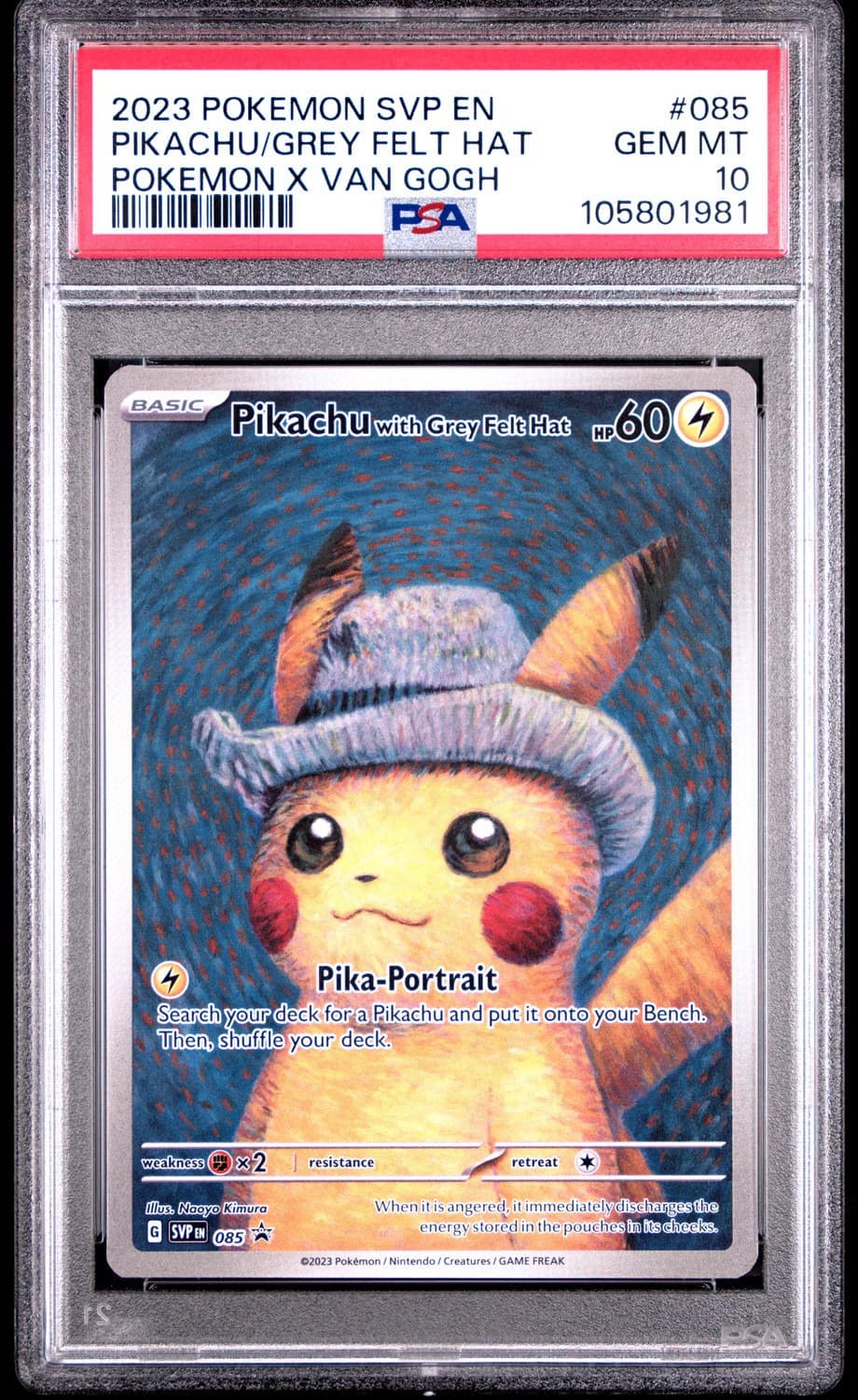 Pikachu/grey Felt Hat