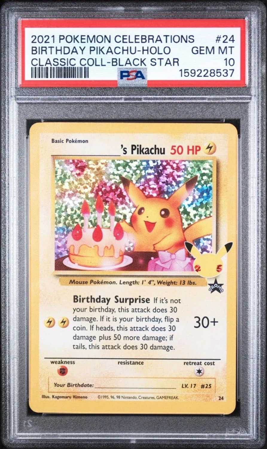 _____'S Pikachu Stamp [25th Anniversary] Textured Confetti Holo
