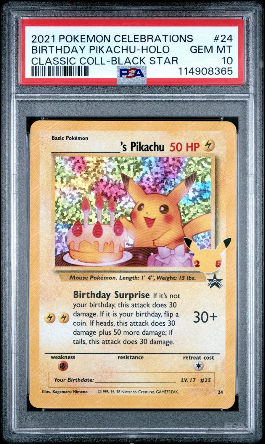 _____'S Pikachu Stamp [25th Anniversary] Textured Confetti Holo