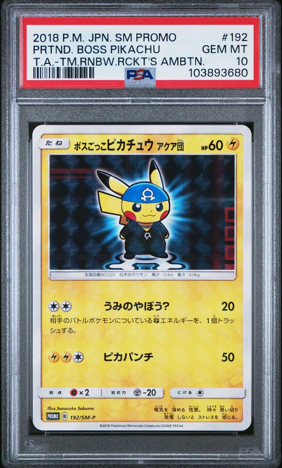 Pretend Boss Pikachu Team Aqua