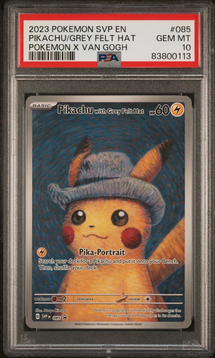 Pikachu/grey Felt Hat