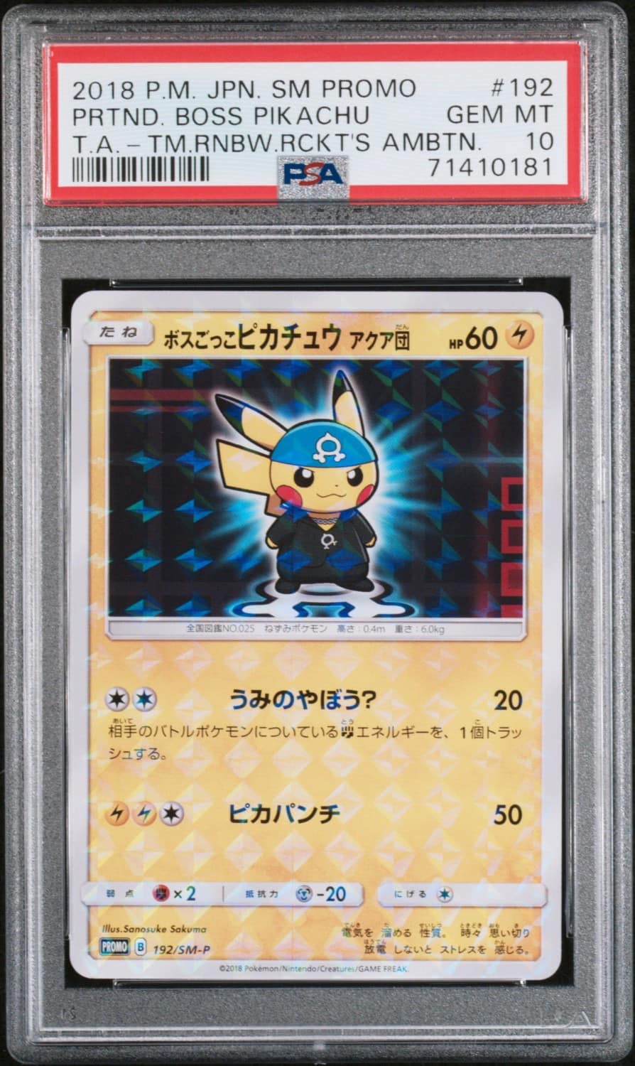Pretend Boss Pikachu Team Aqua