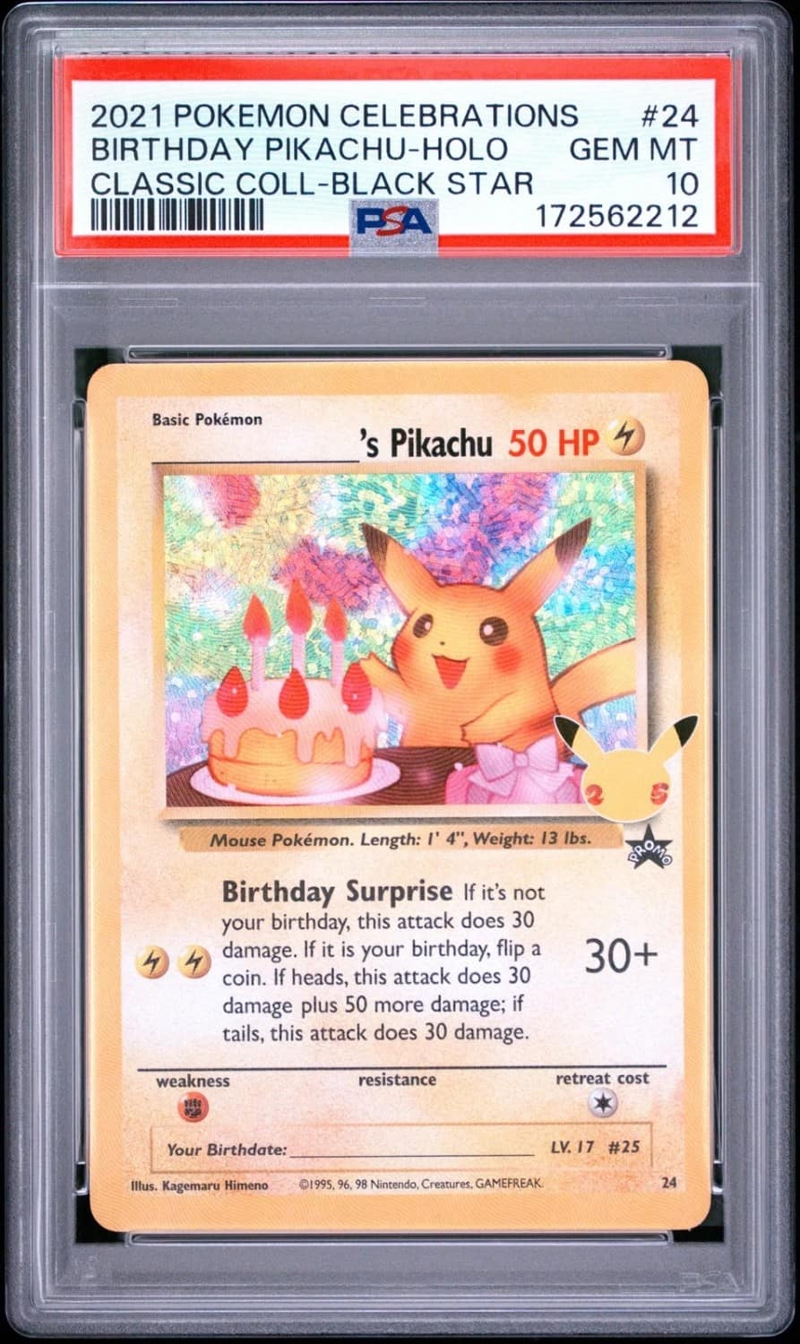 _____'S Pikachu Stamp [25th Anniversary] Textured Confetti Holo