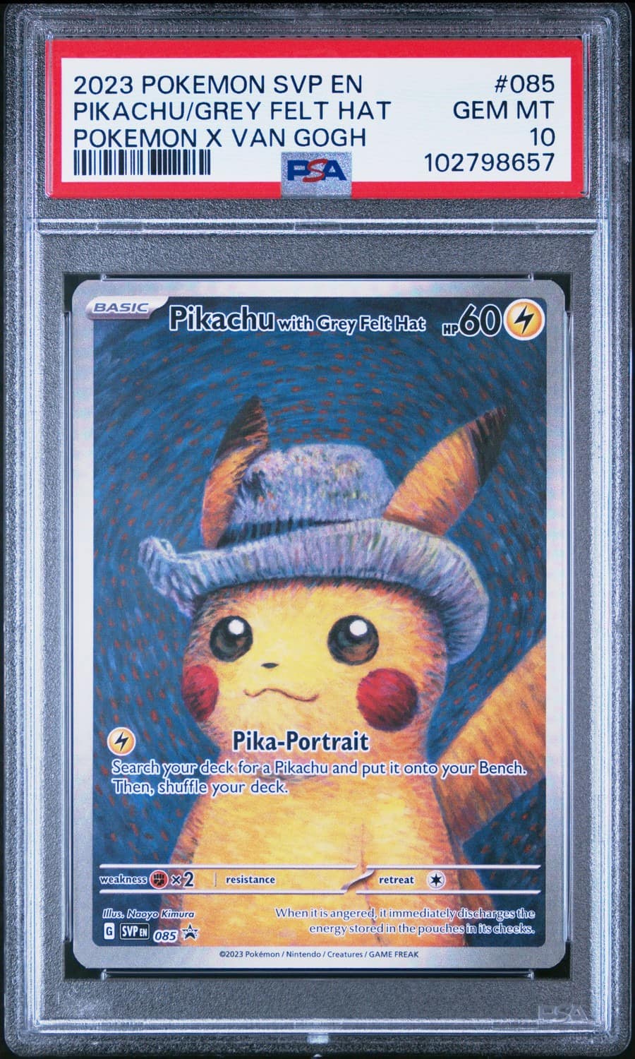 Pikachu/grey Felt Hat