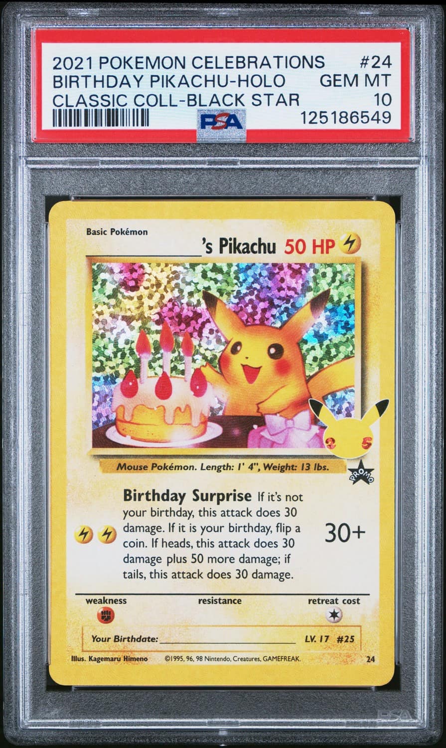_____'S Pikachu Stamp [25th Anniversary] Textured Confetti Holo