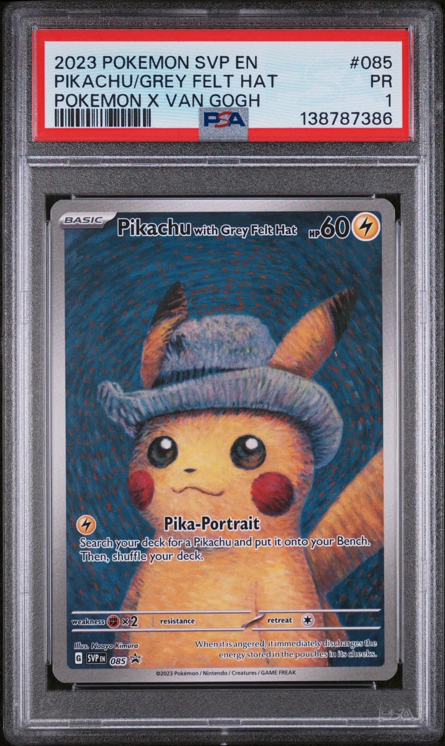 Pikachu/grey Felt Hat
