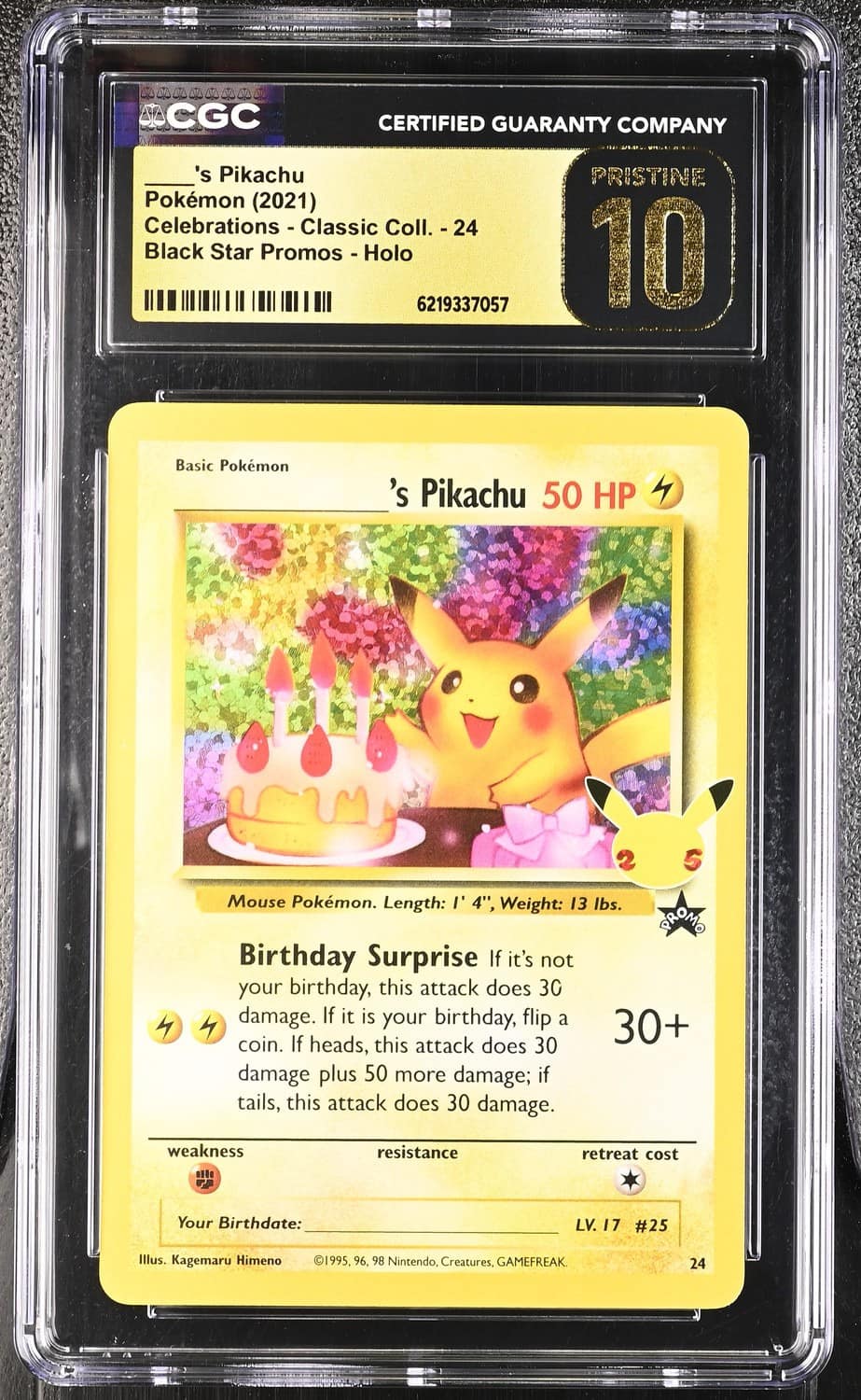 _____'S Pikachu Stamp [25th Anniversary] Textured Confetti Holo