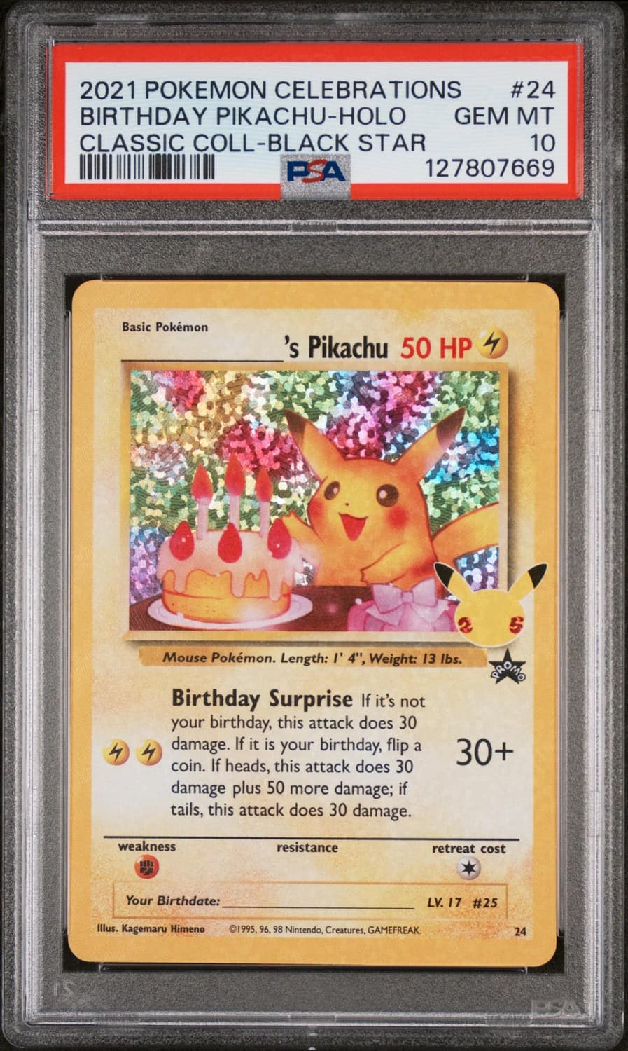 _____'S Pikachu Stamp [25th Anniversary] Textured Confetti Holo