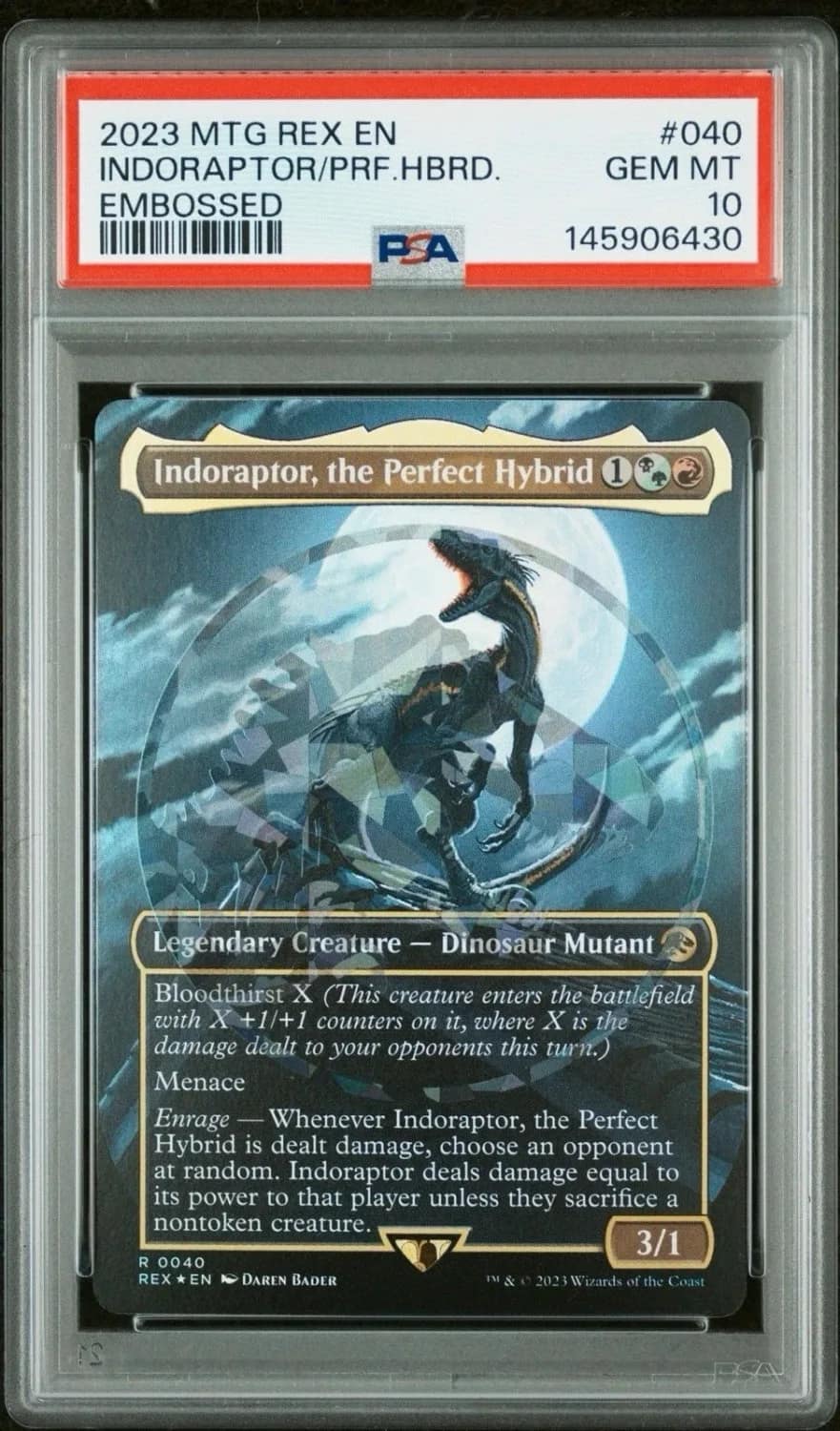 Indoraptor, The Perfect Hybrid Embossed R