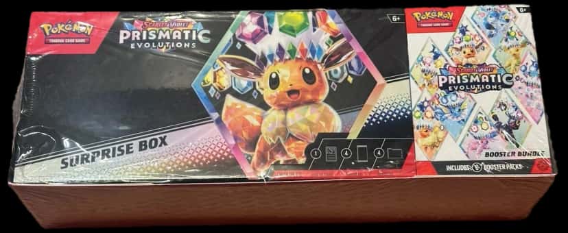 Prismatic Evolutions Surprise Box Booster Bundle collection box