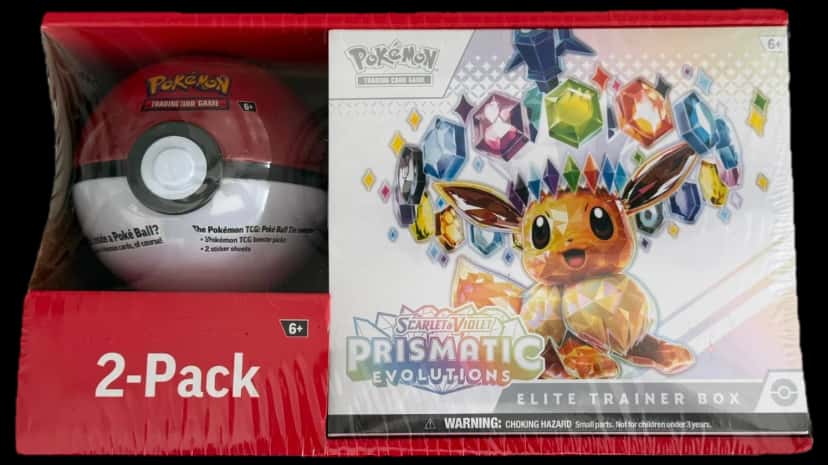 Prismatic Evolutions Elite Trainer Box Poke Ball collection box