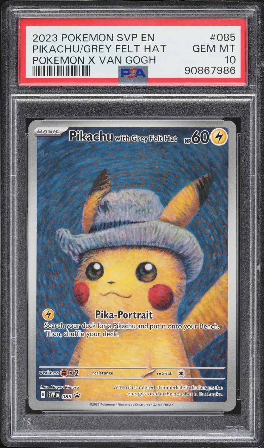 Pikachu/grey Felt Hat