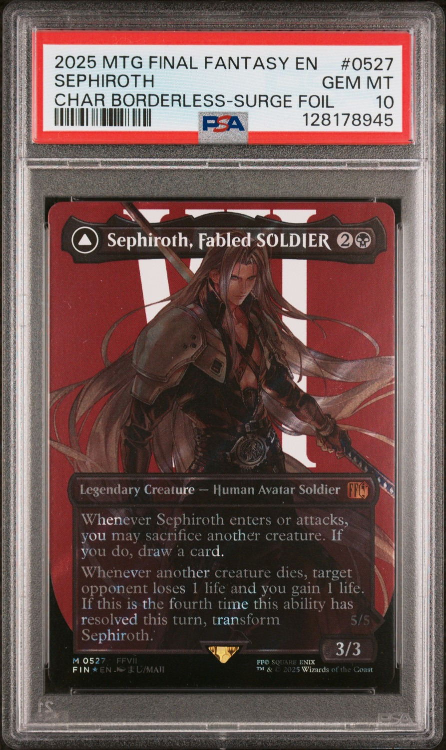 Sephiroth, Fabled SOLDIER // Sephiroth, One-Winged Angel BORDERLESS SURGE FOIL M