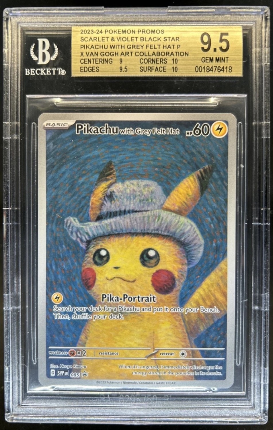 Pikachu/Grey Felt Hat