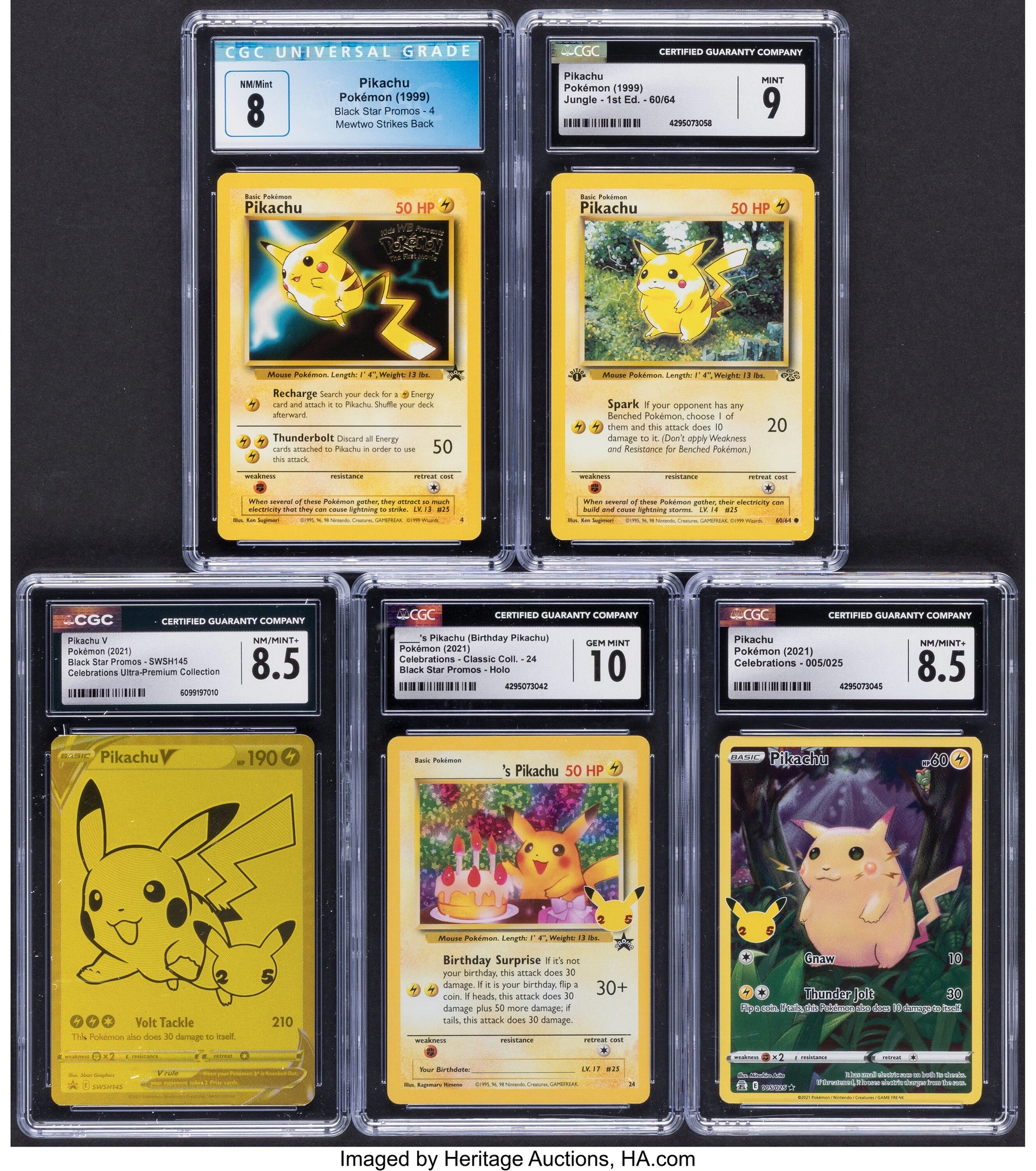 Pokémon Variety Sets Pikachu Group of 5 CGC Graded...