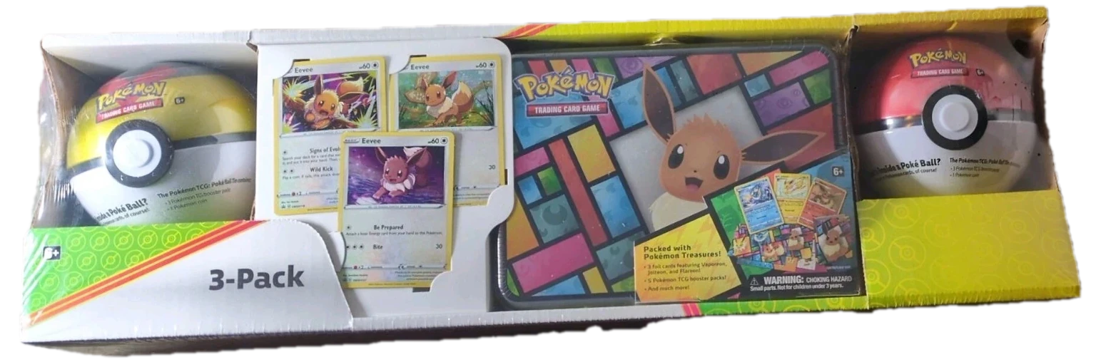 Eevee Treasure Chest & Poke Ball Tins Collection Box
