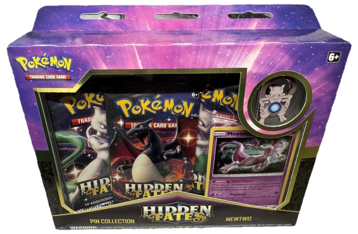 Hidden Fates Mewtwo Pin Collection Collection Box