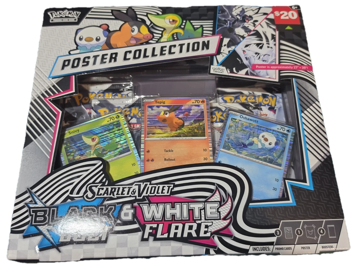 Scarlet And Violet Black Bolt Black & White Poster Collection Collection Box